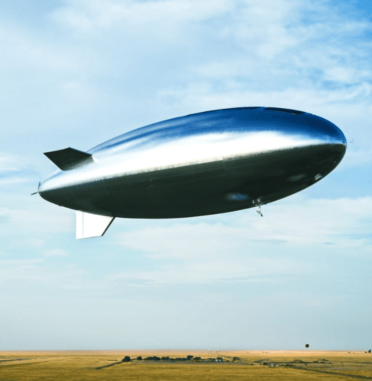 High Altitude Platform System stratospheric airship in flight